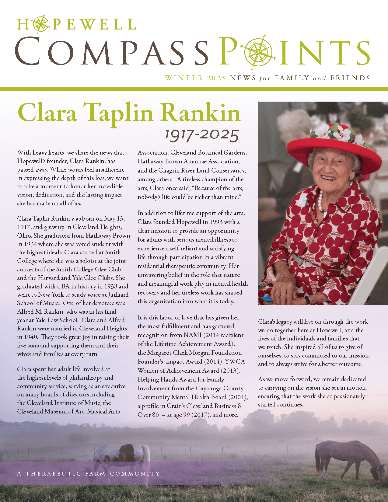 Winter 2025:  Clara T. Rankin