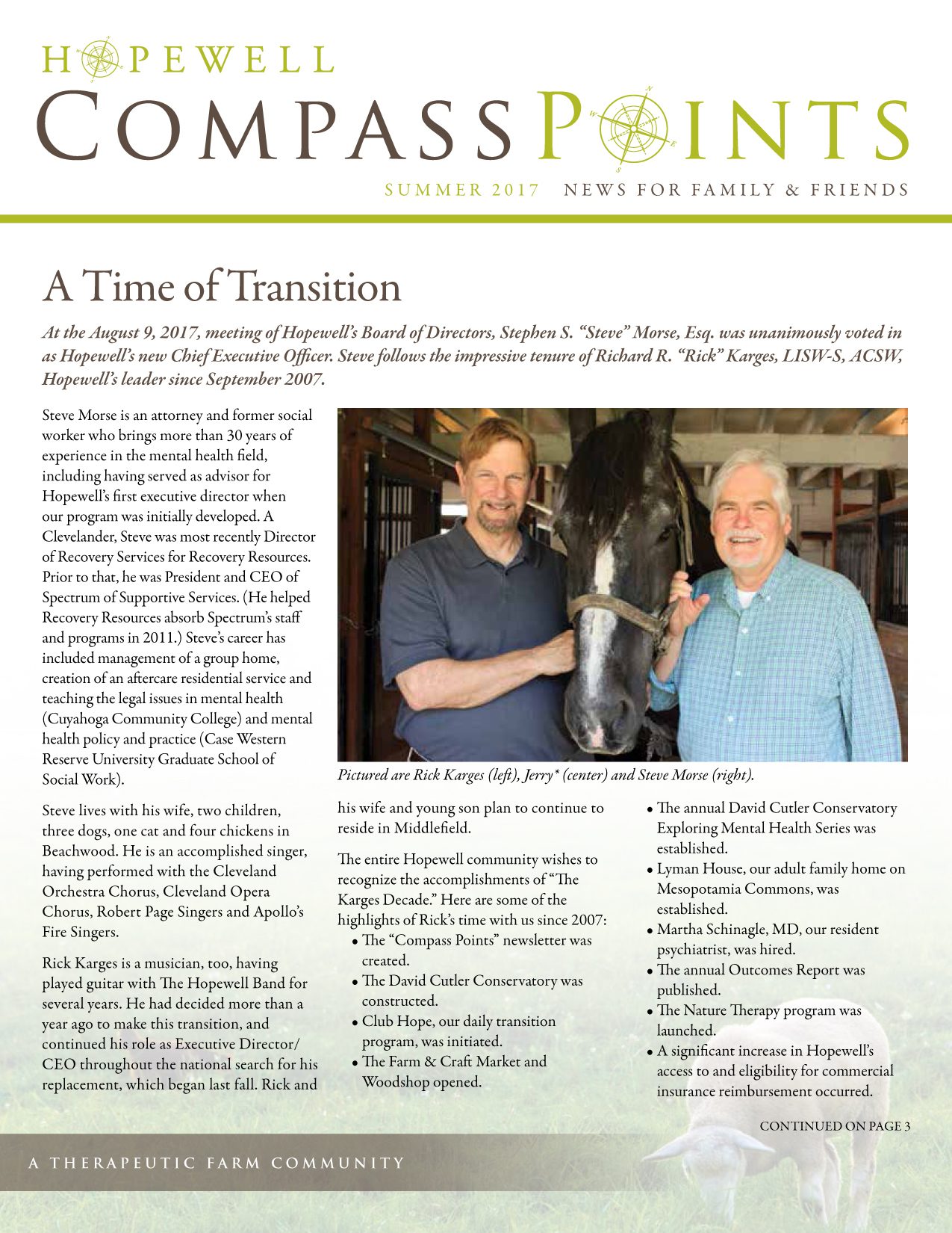 Summer 2017: A Time of Transition