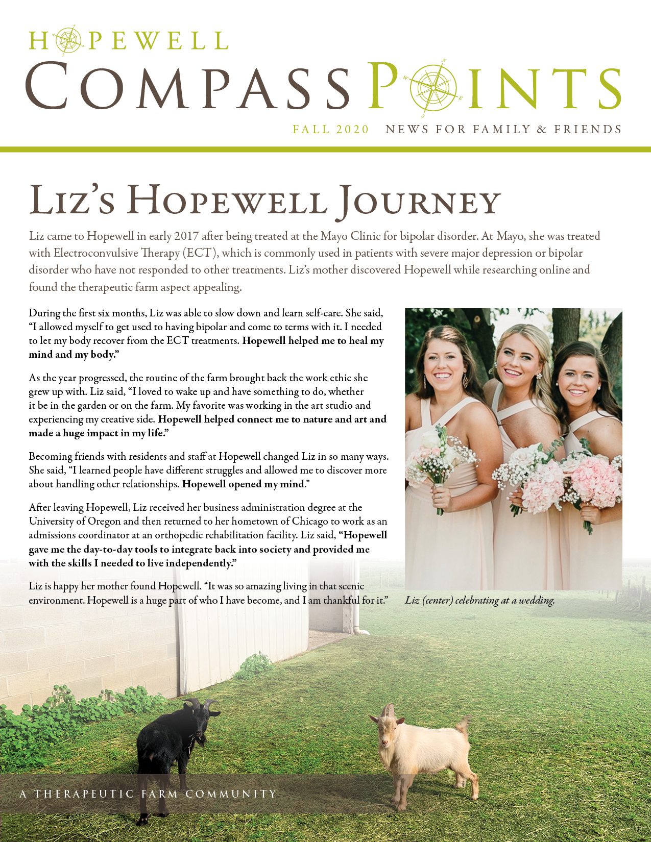Fall 2020:  Liz’s Hopewell Journey
