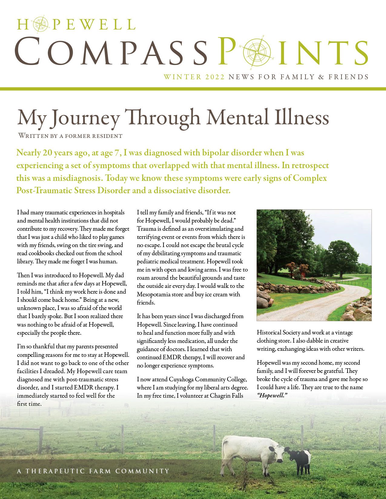 Winter 2022:  My Journey Through Mental Illness