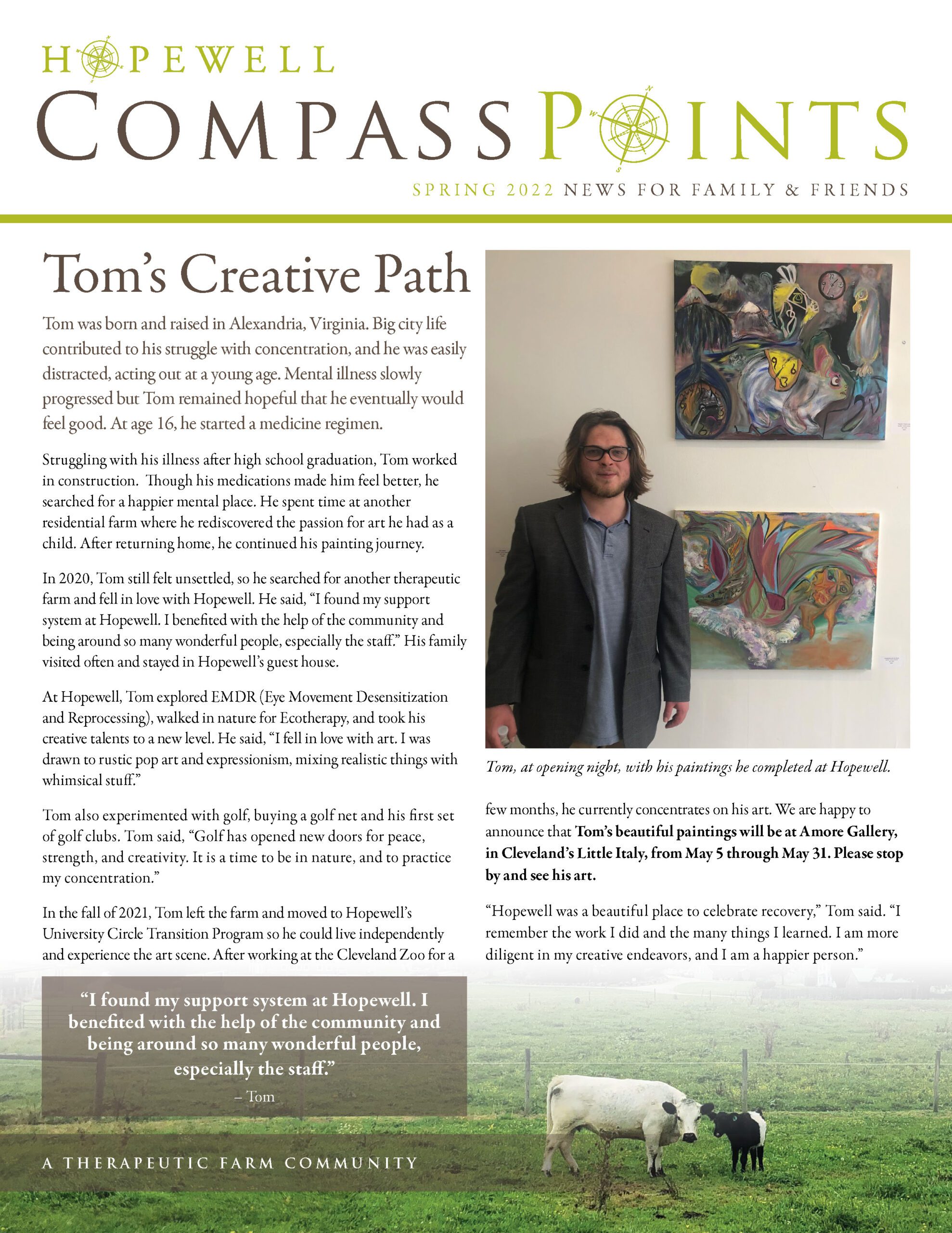 Spring 2022:  Tom’s Creative path