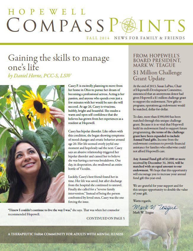 Fall 2014: Gaining the skills to manage one’s life