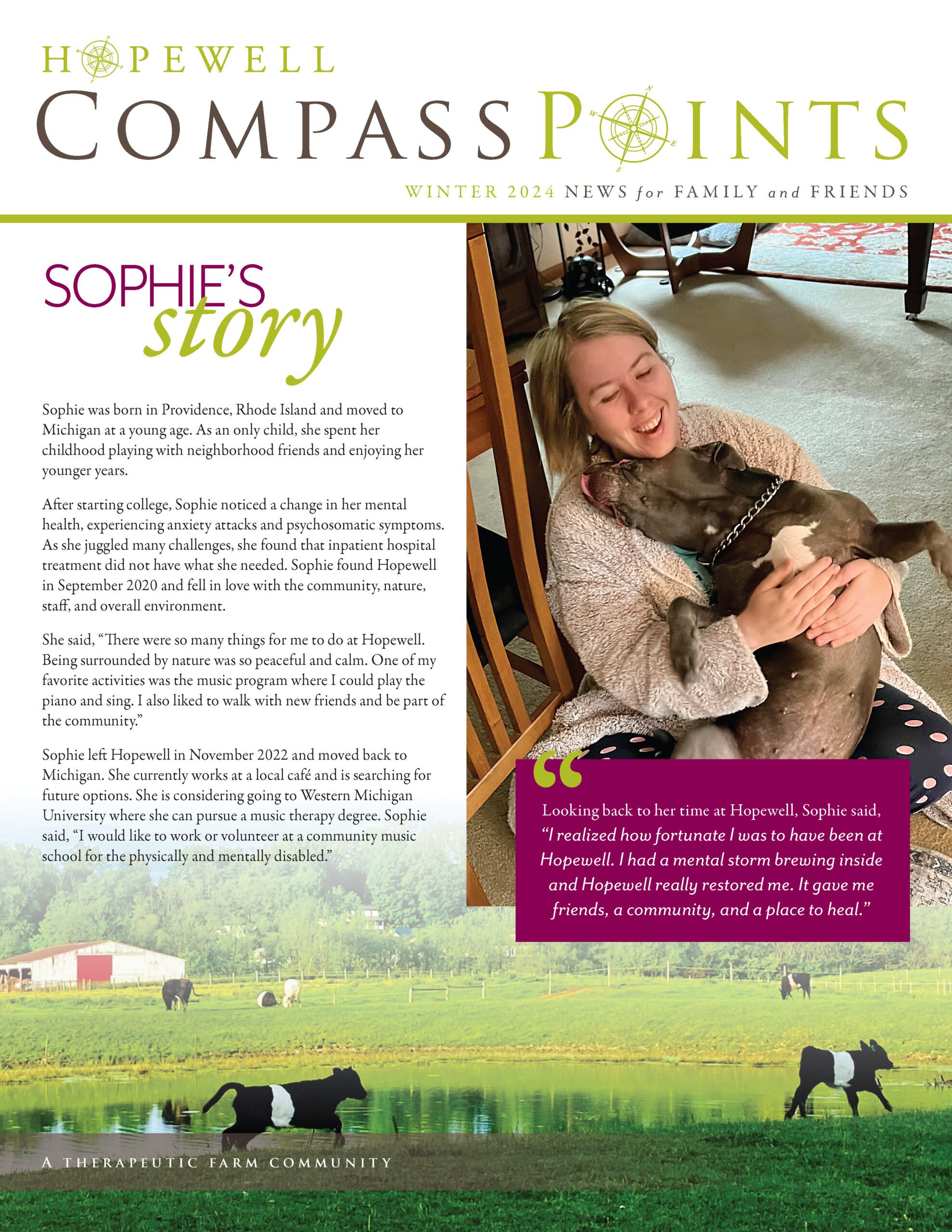 Winter 2024:  Sophie’s Story